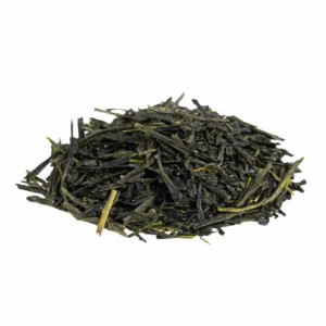 Gyokuro Mikoto Bio, dettaglio del tè verde in foglie di alta qualità