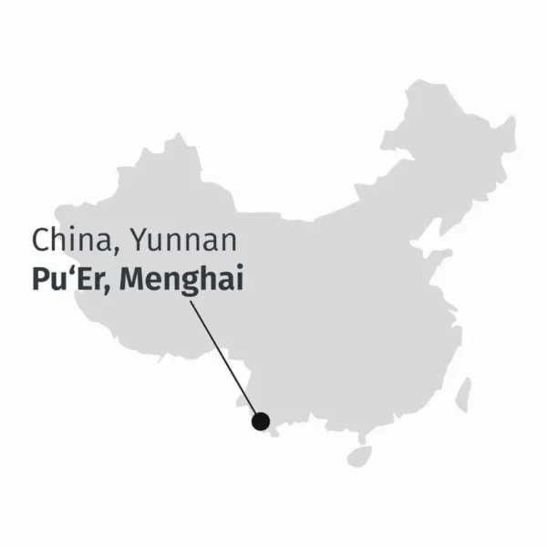 Pu Erh Menghai, mappa della provenienza da Menghai