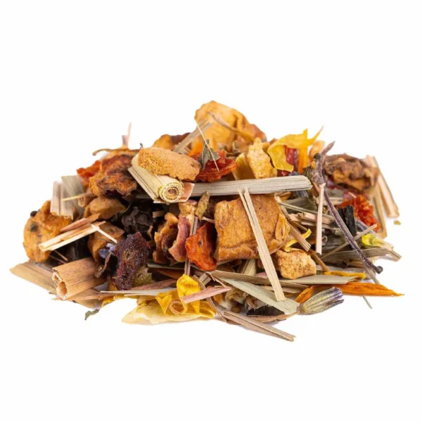 immagine del dettaglio degli ingredienti della tisana per la meditazione e lo yoga