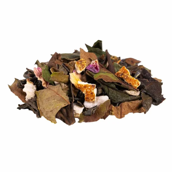 Dettaglio degli ingredienti della tisana Risveglio Sensoriale, con Limone, Zenzero e scorza di agrumi